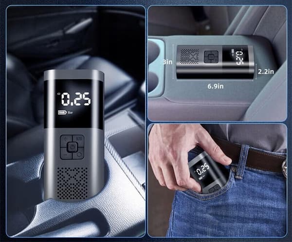Elbilspumpkompressor 12V för cigarettändare