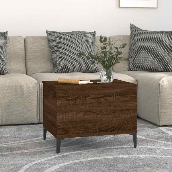 vidaXL sofabord brunt egetræ 60x44,5x45 cm