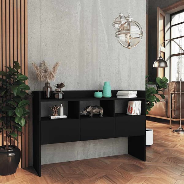 vidaXL skab, sort, 105x30x70 cm, træbaseret materiale