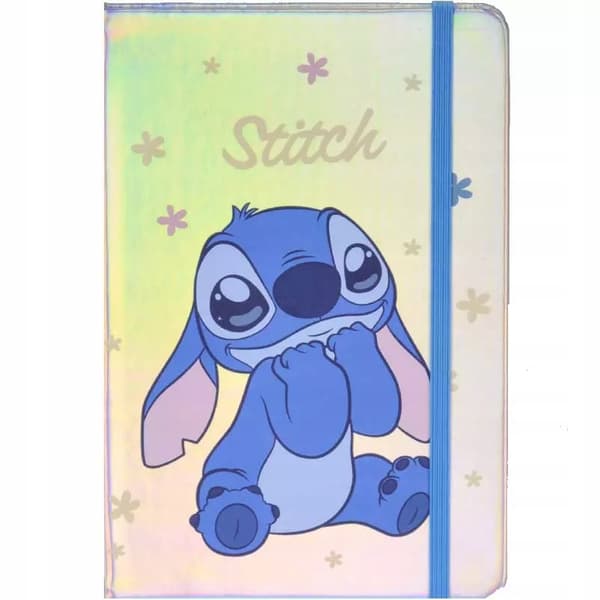 A5 Stitch Stitch holografisk notesbog med elastik til piger