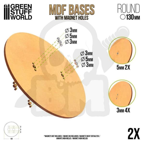 GSTU503418 Rund MDF-bas 130 mm, 2-pack