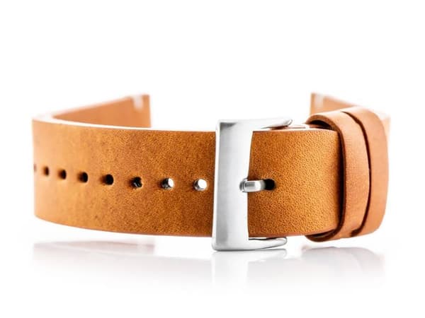 Læderrem til ur W118 - camel - 22mm