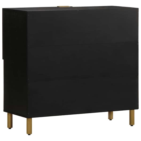 vidaXL skab, sort, 80x33x75 cm, træbaseret materiale