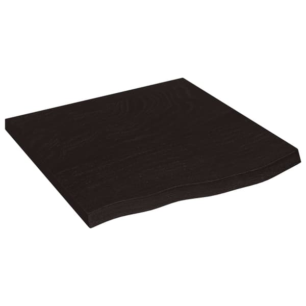 vidaXL hylde mørkebrun 60x60x(2-4) cm egetræsfinish