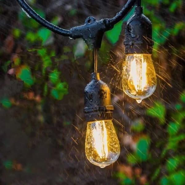 Dekorative udendørslamper, 10m kabel, 10 LED E27