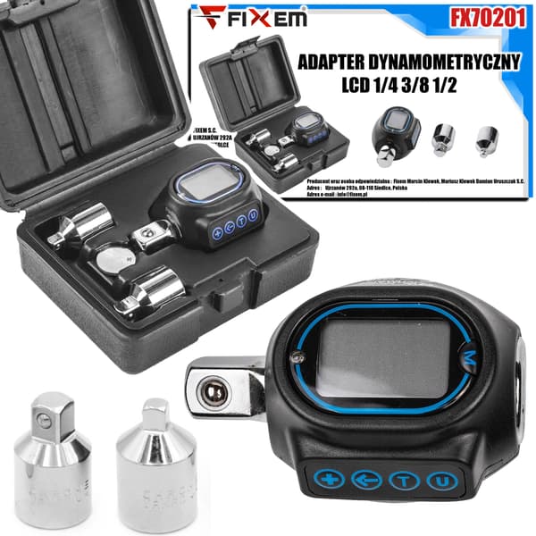 DYNAMOMETRISEN SOVITTIMEN LCD 1/4 3/8 1/2