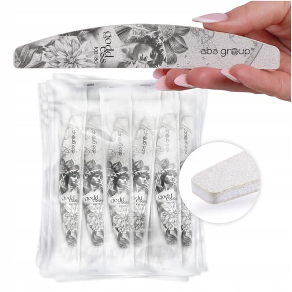 Aba Group SÄKER FÖRPACKNING HALFMOON nagelfil 100/180 Liten linje, STANDARD 100 st