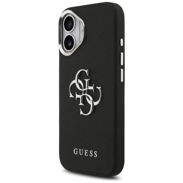 Guess Grained Big 4G Classic Logo cover til iPhone 17, sort
