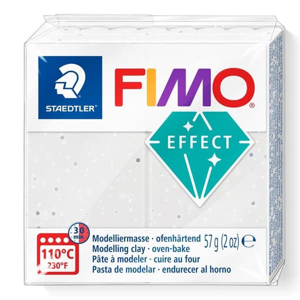 Fimo polymerlera 57g vit granit