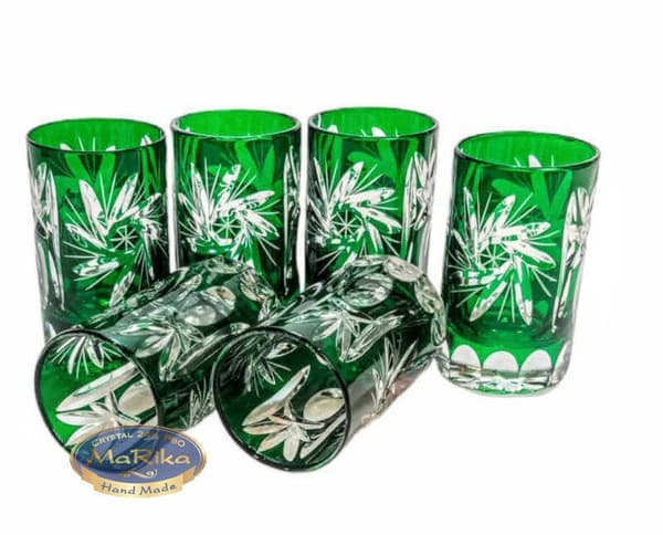 Smaragdkristall vodkaglas 30ml Olive Grinder