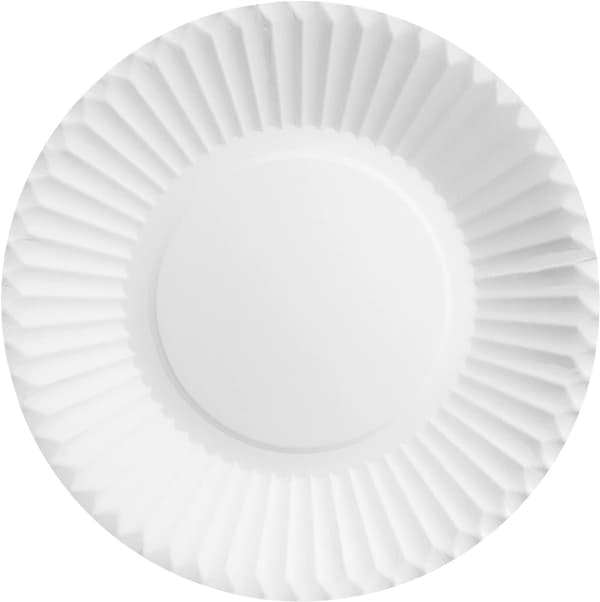 Papir middagstallerken/grill engangs hvid 24 cm 100 stk