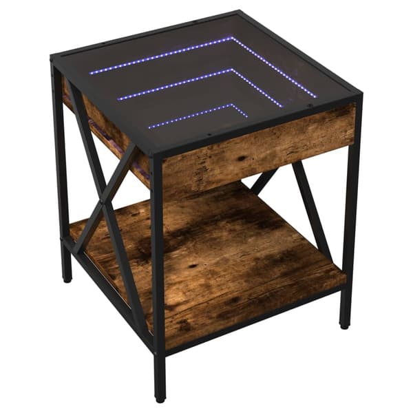vidaXL Infinity sofabord med LED røget eg 40x40x49 cm