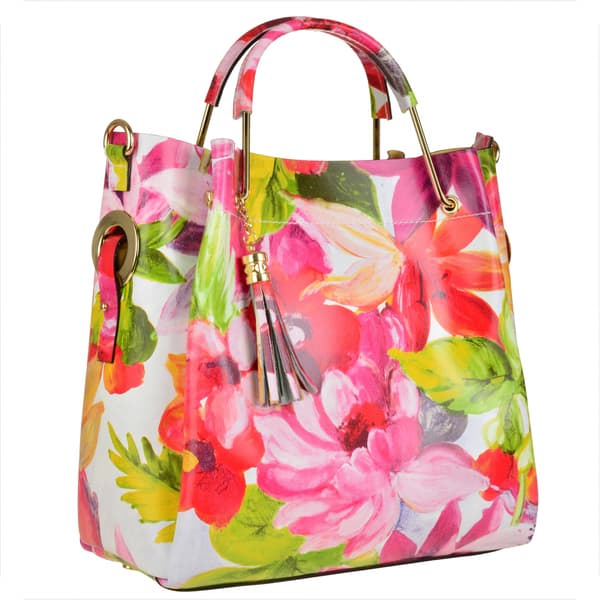 Vezze blommig shoppingväska i läder