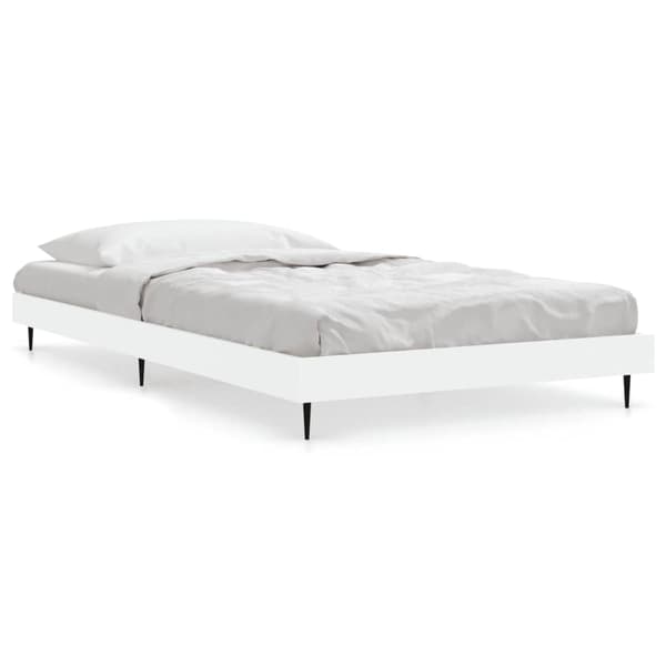 vidaXL Sängram vit 90x200 cm träbaserat material