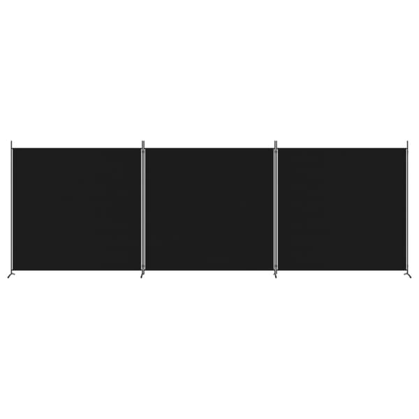 vidaXL 3-panels rumdeler, sort, 525x180 cm, stof