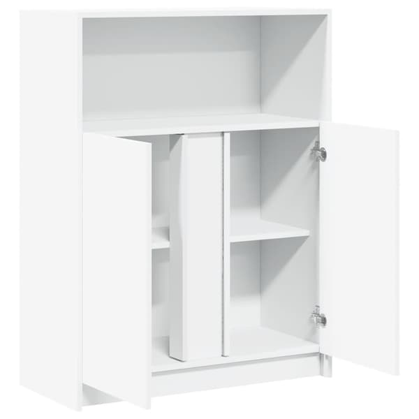 vidaXL LED-skåp vit 77x34x100 cm träbaserat material