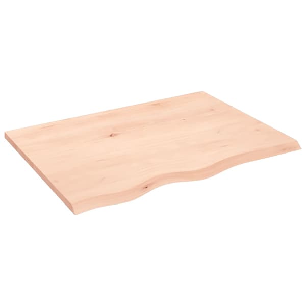 vidaXL bordplade 80x60x2 cm ubehandlet egetræ