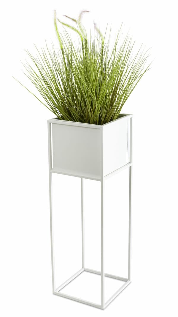 Moderni valkoinen kukkateline 70 cm