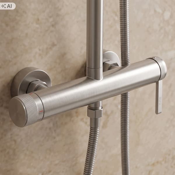 Modern Grace Quilted Borstad Nickel Ytmonterad Duschset