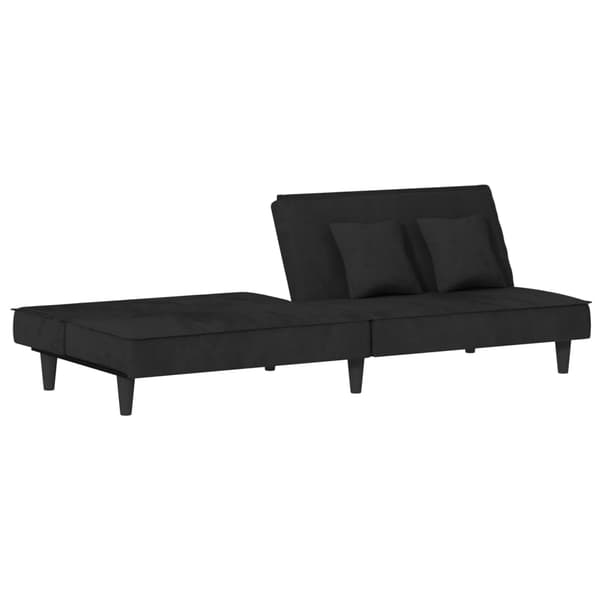 vidaXL Bäddsoffa, svart, sammet