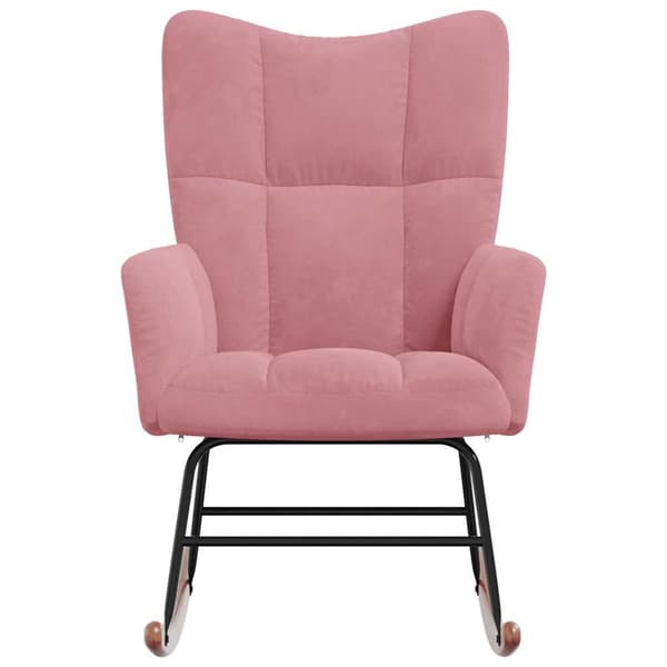 vidaXL Gungstol, rosa, klädd i sammet