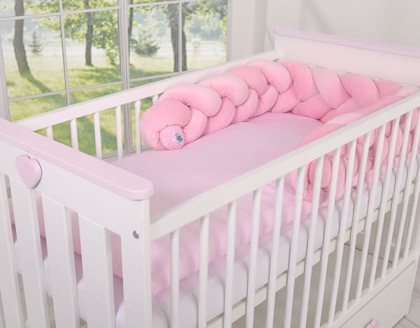 Flettet MINKY sengeseng til 180 cm tremmeseng - pink