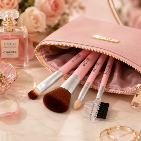 Sæt med 5 kosmetiske makeupbørster