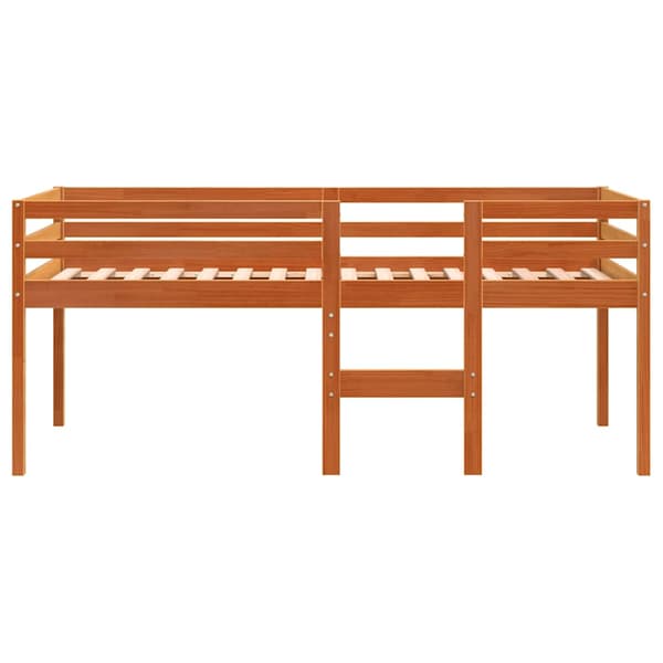 vidaXL mellemstor loftseng, voksbrun, 90x200 cm