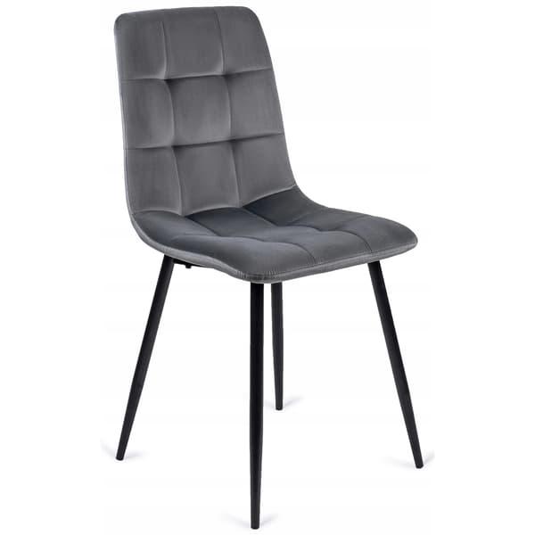 PERU Polstret Spisestol Grå Velour Moderne Loft
