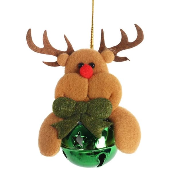 Julepynt med klokke brun 9 cm