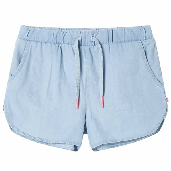 Barnshorts, ljusblå denim, 128