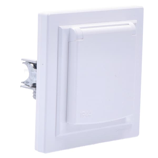 2P+PE fatning IP44, rammesystem, hvid asfora