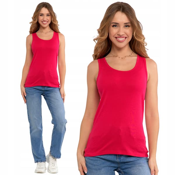 Dame bomuldstanktop Classic MORAJ L FUCHSIA