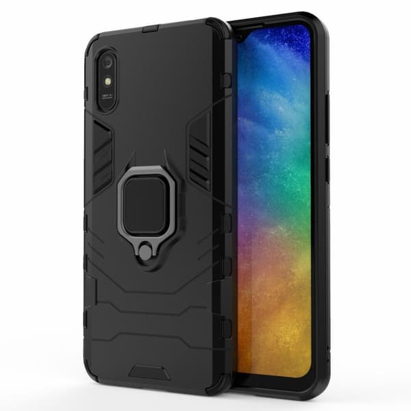 Fodral för Xiaomi Redmi 9A, Stödring, svart