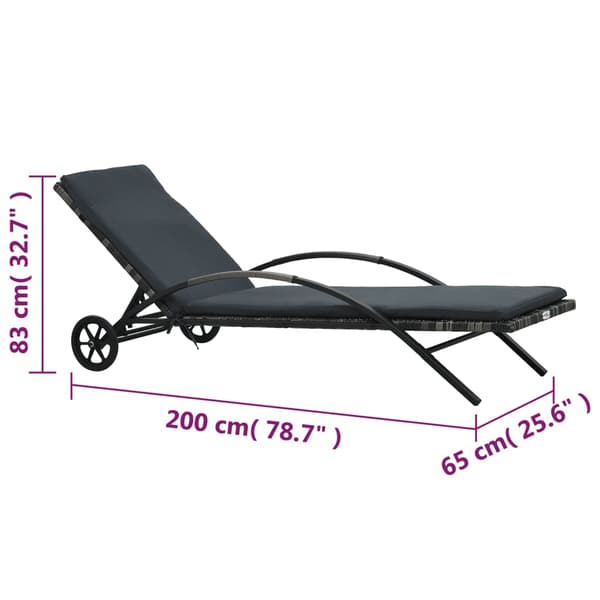 vidaXL Solstolar med bord, polyrotting, antracit