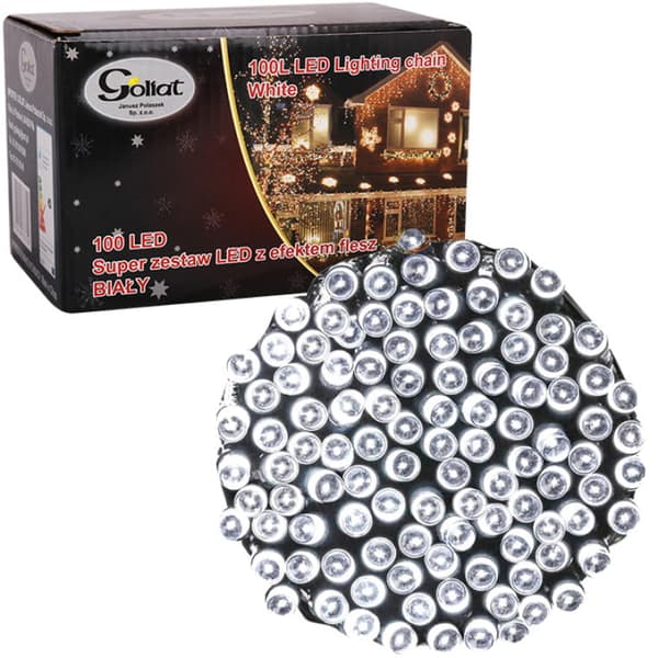 Julelysslynge 100 LED-blink, indendørs, koldhvid