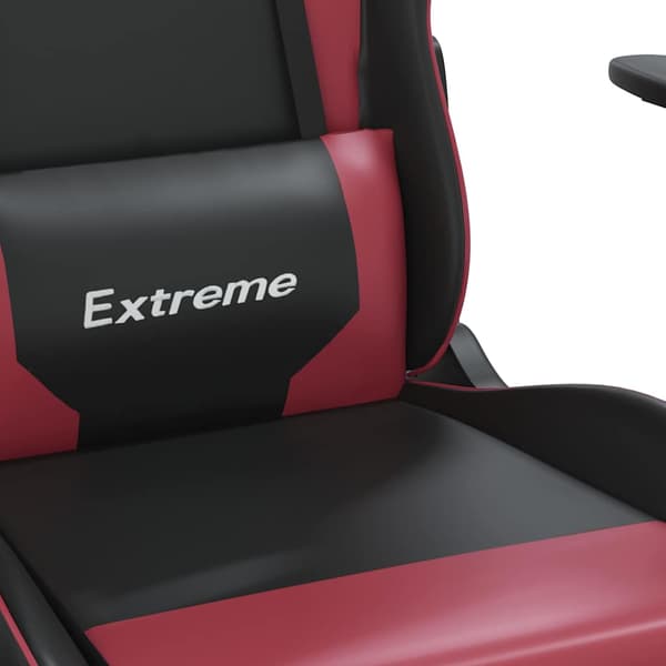 vidaXL gamingstol, sort og bordeaux, kunstlæder