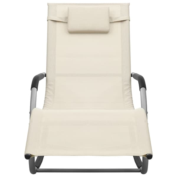 vidaXL Solstol, Textilene, Cream-Grå