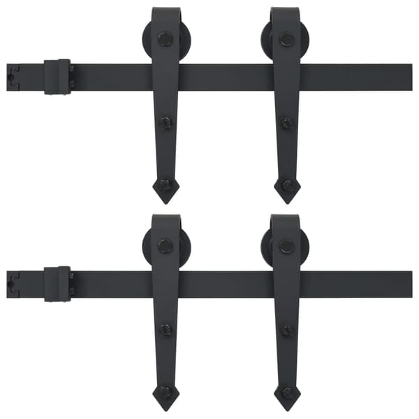 vidaXL monteringssystem til skydedør, 2 stk., 200 cm, stål, sort