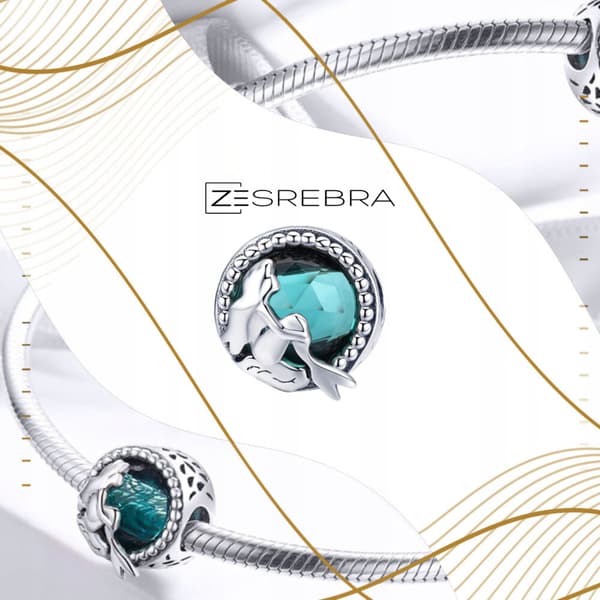 Charms silver 925 sjöjungfruhänge pärla blå silver presentpärlor