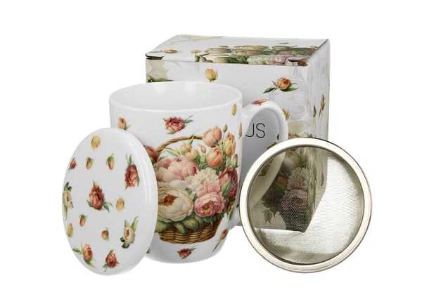 Teinfusörmugg med pionmotiv 350 ml