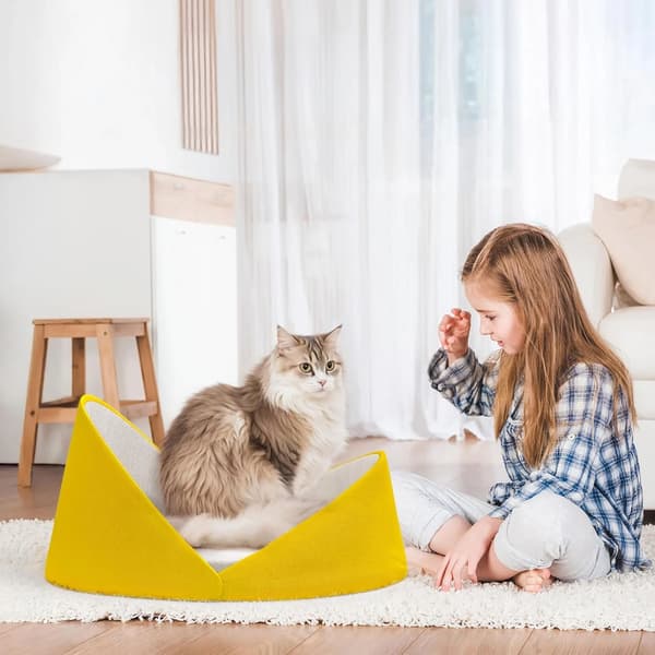 Lyxig skalbädd för katter - Gul