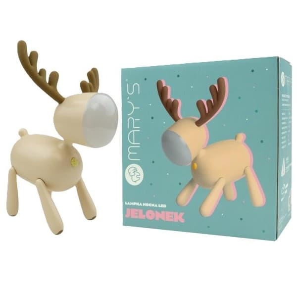 Beige LED hjorte natlampe