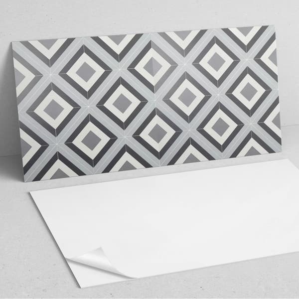 Selvklæbende trykt vinylpanel 120x60 cm geometrisk rombemønster