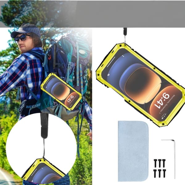 Pansret cover til iPhone 16 Pro, R-JUST, gul