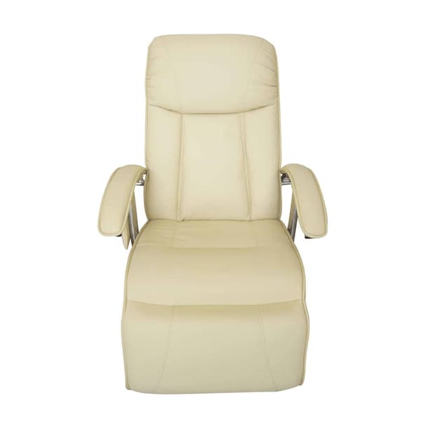 vidaXL Massagefåtölj, Vit, Konstläder