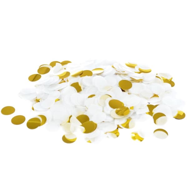 Guld og hvid konfetti