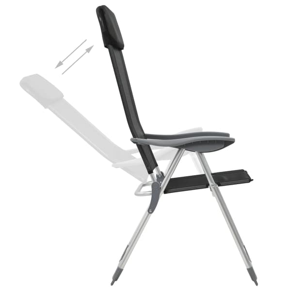 vidaXL foldbare campingstole, sæt med 4, sort, aluminium