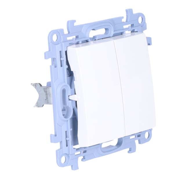 Dobbelt trykknap (modul) 10 AX, 250 V~, skrueterminaler, hvid Sim