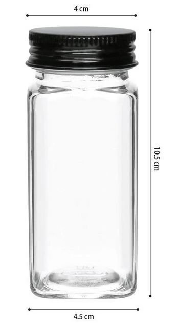 Set med 24 svarta kryddburkar